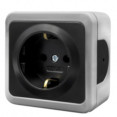 Накладна розетка NE-AD MULTIMA 92-52-08 з з/к сіра