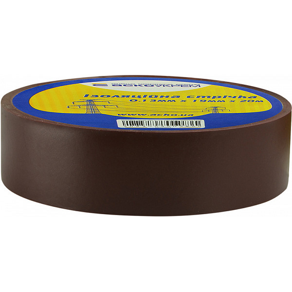 Ізоляційна стрічка Аско-Укрем 0,13x19мм/20м коричнева (A0150020044) - фото №1