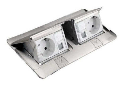 Лючок із висувним блоком Legrand 54012 6М (алюміній)