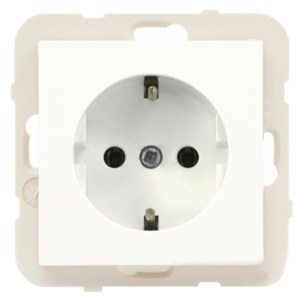 Одинарная розетка Logus 21131 TBR 2P+Z Шуко 16А 250В белая