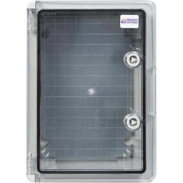 Ударостійкий корпус з АБС-пластику Аско-Укрем UBox 250x350x150мм (прозорі дверцята) - фото №2