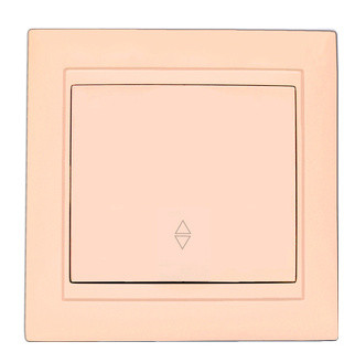 Одинарный проходной выключатель Elcor Emily 9215 (211547) (кремовый)