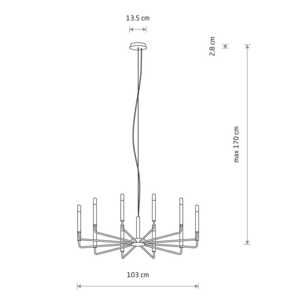 Подвесной светильник, люстра Nowodvorski 11464 Orto XII B E14 12x10W IP20 черный - фото №1
