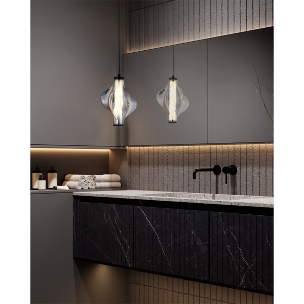 Подвесной светильник, люстра TK Lighting 18213 Elva LED 1x8W 3000K 1032Lm IP20 дымчатый - фото №1