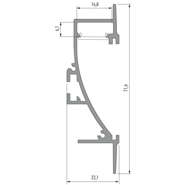 Профіль для світлодіодної стрічки Lumines TIANO срібло - фото №3