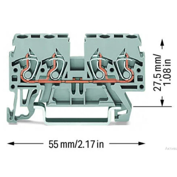 Компакт клема Wago 870-831 TS35 (сіра) - фото №1