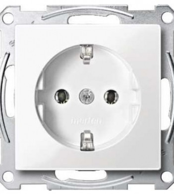 Механізм розетки SCHUKO з центр.платою полярно-білий 16А Merten, MTN2301-0319