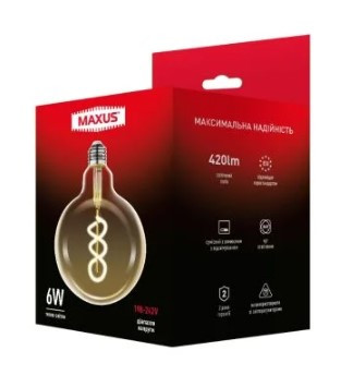 Філаментна лампа Maxus G125 FM 220Вт E27 Golden Deco (1-MFM-7125) - фото №1