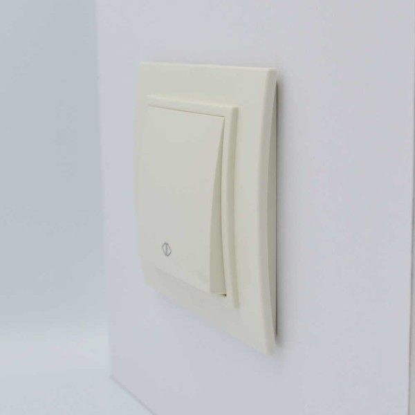 Выключатель ELBI ZENA кремовый 1кл промежуточный без рамки ( 609-010300-214 ) - фото №2