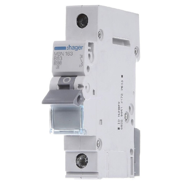 Автоматический выключатель Hager MBN163 6кА B 63A 1P