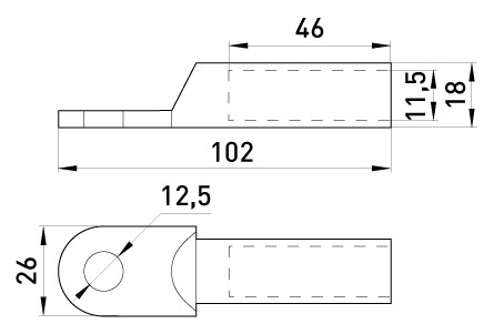 Алюмінієвий кабельний наконечник E.Next e.end.stand.a.70 (s020006) - фото №1