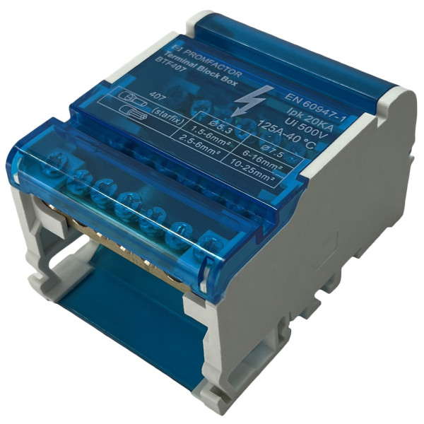 Шина нульова в корпусі Promfactor BTF407 4P 125A 4x7 690В