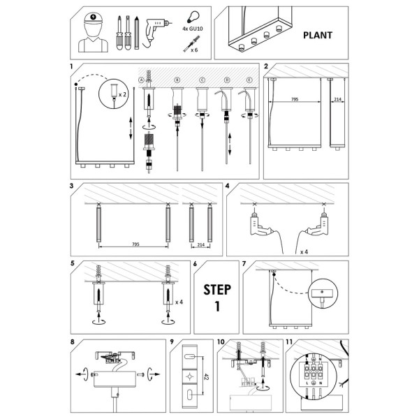 Подвесной светильник, люстра Nowodvorski 9382 Plant GU10 4x10W IP20 белый - фото №3