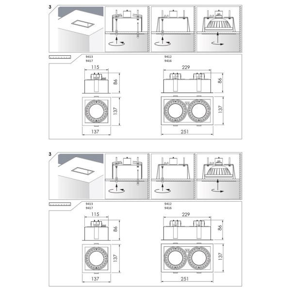 Точечный светильник Nowodvorski 9416 Mod GU10 2x15W IP20 черный - фото №4