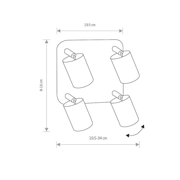 Светильник поворотный, спот Nowodvorski 6022 Eye spot GU10 4x10W IP20 Черный - фото №1