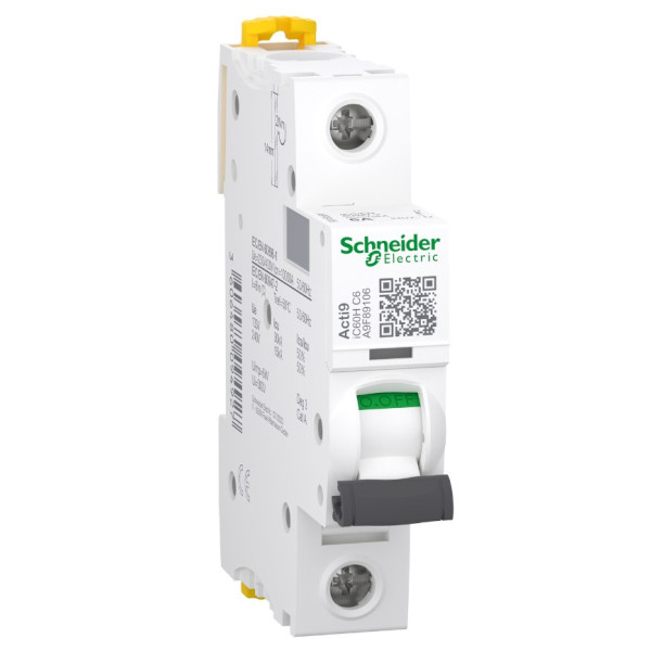 Автоматический выключатель Schneider Electric A9F89106 iC60H 1P 6A C