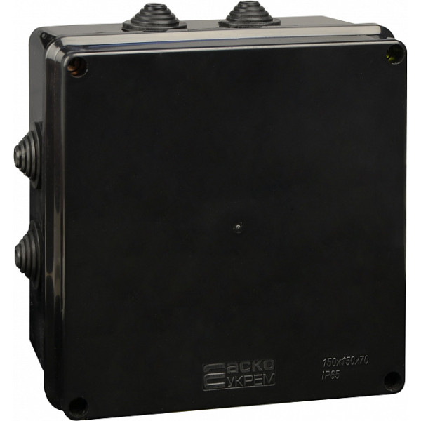 Розподільча коробка Аско-Укрем UAtmo Jet Black 150*150*70 - фото №1