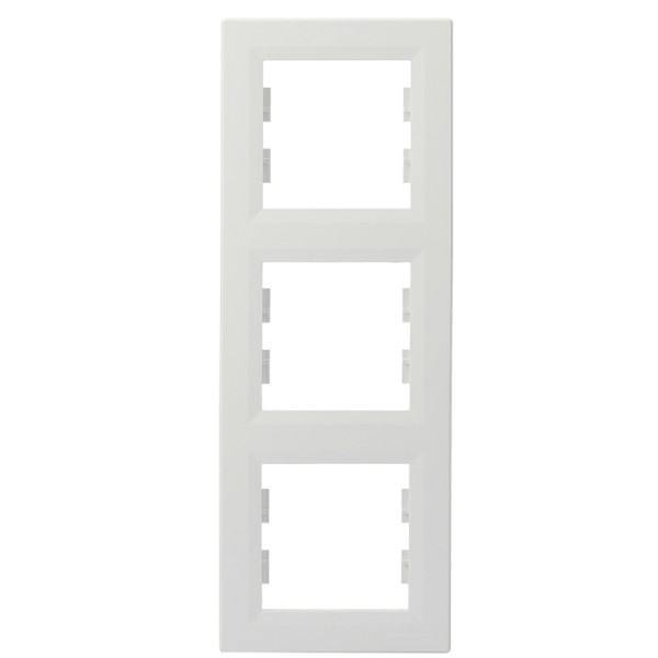 Рамка 3-местная вертикальная белая Asfora, EPH5810321