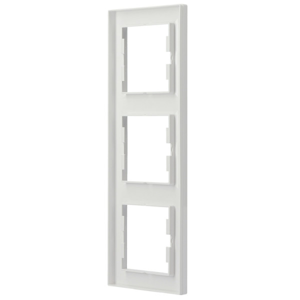 Рамка 3-местная вертикальная белая Asfora, EPH5810321 - фото №3