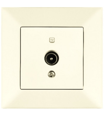 Розетка TV Meridian, 12 дБ, прохідна, кремовий