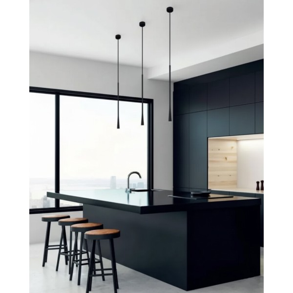 Підвісний світильник, люстра Kloodi PE-SURMA800 7W 3K BK LED 490Lm IP20 чорний - фото №1