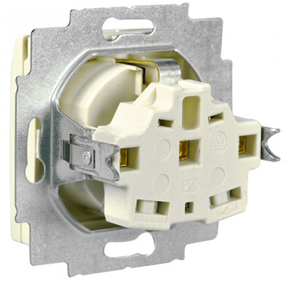 Розетка ABB Basic 55 20 EUK-92-507 с заземлением и крышкой (слоновая кость) - фото №3