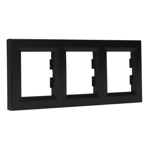 Рамка тройная антрацит Asfora, EPH5800371 - фото №1