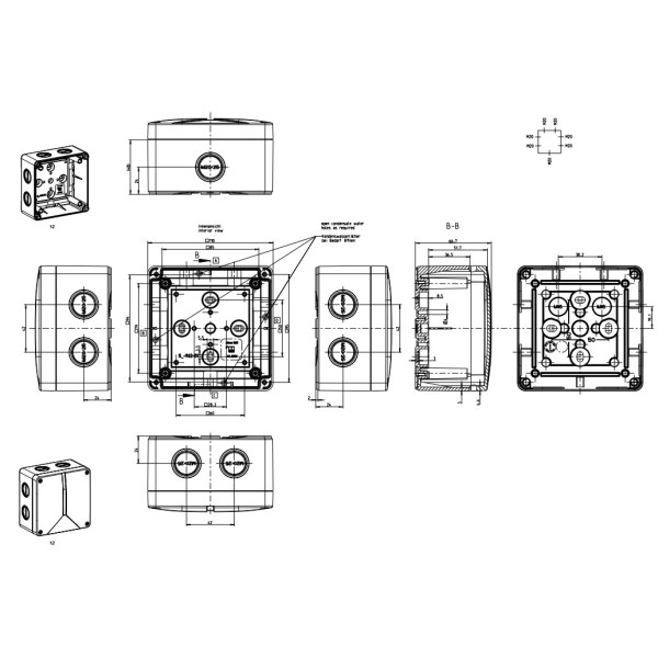 Влагозащищенная разветвительная коробка Spelsberg Abox-i 060-L (sp49090601) IP65 - фото №13