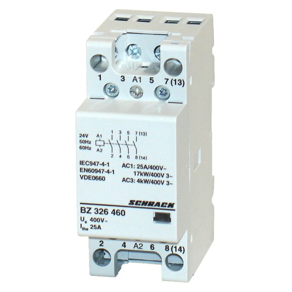 Модульний контактор Schrack BZ326460 24В AC 4НО 25А