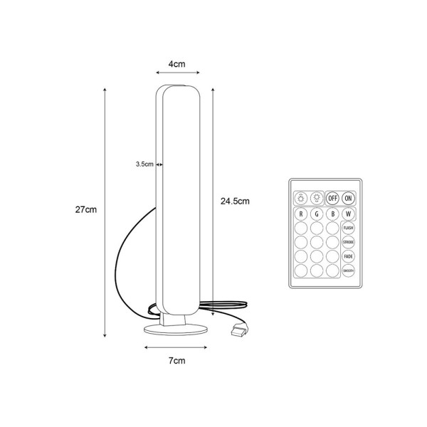 Настільна лампа Zuma Line 5905316651142 Torp LED 1x5W RGB 40Lm IP20 чорна - фото №2