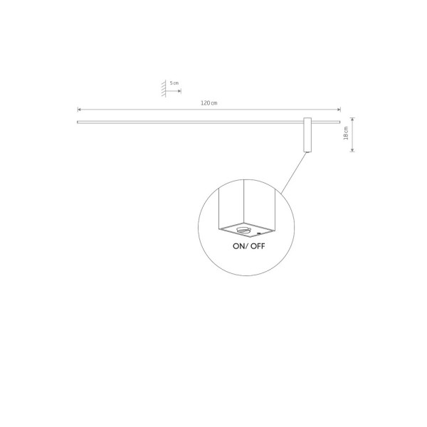 Бра, настінний світильник Nowodvorski 10851 Motive L Led 1x16W 4000K 570Lm IP20 Bl - фото №2