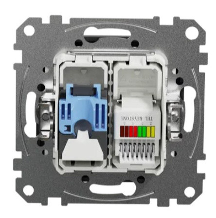 Телефонная/компьютерная розетка Schneider Electric Sedna Design & Elements RJ11+RJ45 кат. 6 UTP черная SDD114468 - фото №3