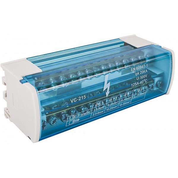 Нулевая шина Аско-Укрем VC-215 в корпусе 2x15 отверстий (A0150120019) - фото №1