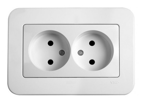 Розетка подвійна біла VIKO Rollina