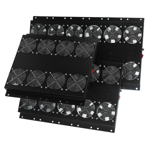 Вентиляторная панель для сервера Mirsan MR.FAN4AT.01 RAL 9005 с 4 вентиляторами (черная)