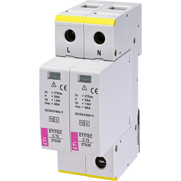 Ограничитель перенапряжения ETI 002440397 ETITEC C T2 275/20 (2+0) 2p