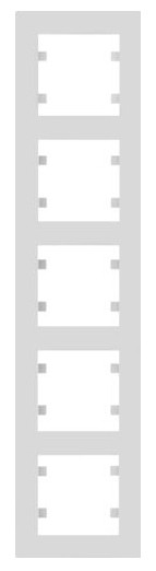 Вертикальная пятиместная рамка Hager WL5650 Lumina-Intense 5X (белая)