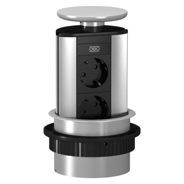 Анодований висувний блок OBO Bettermann (6116854) на 2 місця 2р+E 250V AC кабель 3м