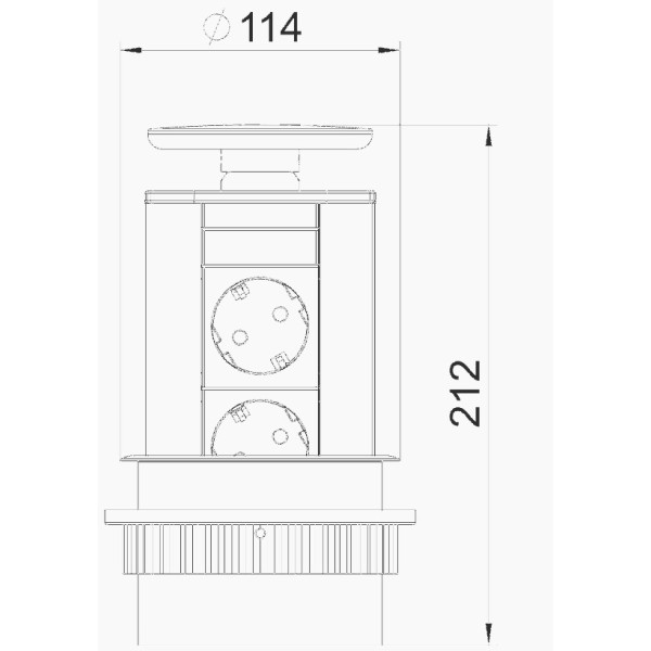 Анодований висувний блок OBO Bettermann (6116854) на 2 місця 2р+E 250V AC кабель 3м - фото №1