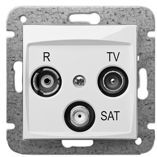 Кінцева R-TV-SAT розетка Elektro-Plast Carla 1753-10 (білий)