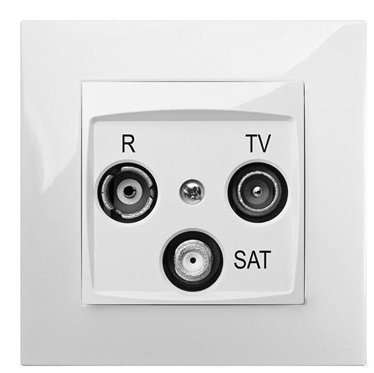 Кінцева R-TV-SAT розетка Elektro-Plast Carla 1753-10 (білий) - фото №1