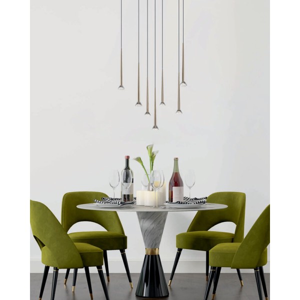 Подвесной светильник, люстра Zuma Line 5905316668393 Boston LED 7x1.5W 3000K 3850Lm IP20 золотой - фото №1