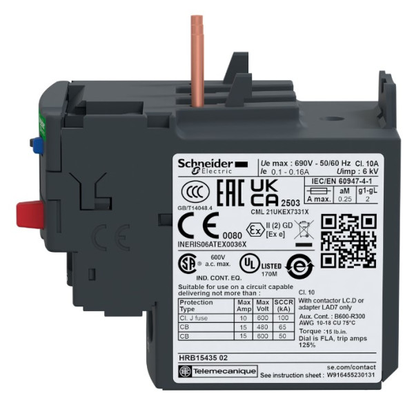 Тепловое реле Schneider Electric LRD21 12-18A - фото №2