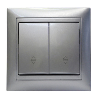 Подвійний прохідний вимикач Elcor Emily 9215 (211593) (сірий металік)