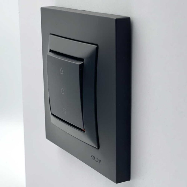 Выключатель EL-BI VEGA черный мат жалюзи 1кл 3-х поз. ( 609-014800-297 ) - фото №1