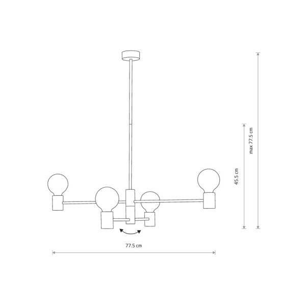 Люстра Nowodvorski 7931 Radius E27 4x25W IP20 чорна - фото №3
