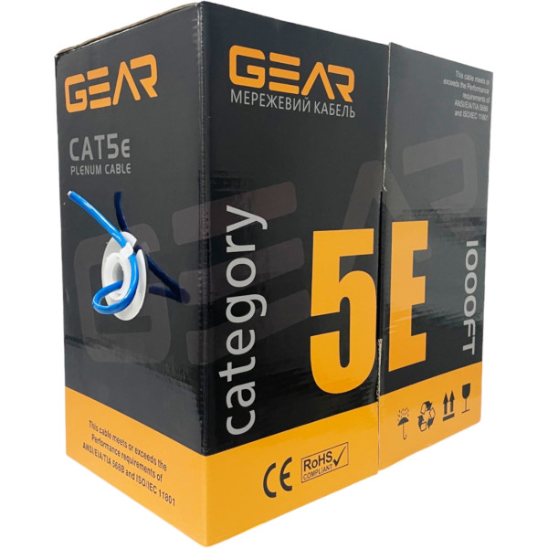 Сетевой кабель витая пара GEAR САТ.5E FTP-COPPER-4Px2x0.51 (305 м.) - фото №1