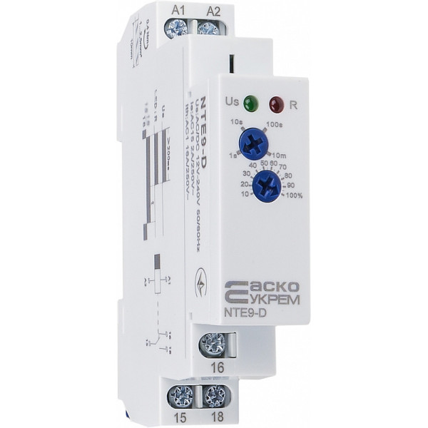 Реле часу затримки вимкнення без джерела живлення Аско-Укрем NTE9-D (A0010240009)