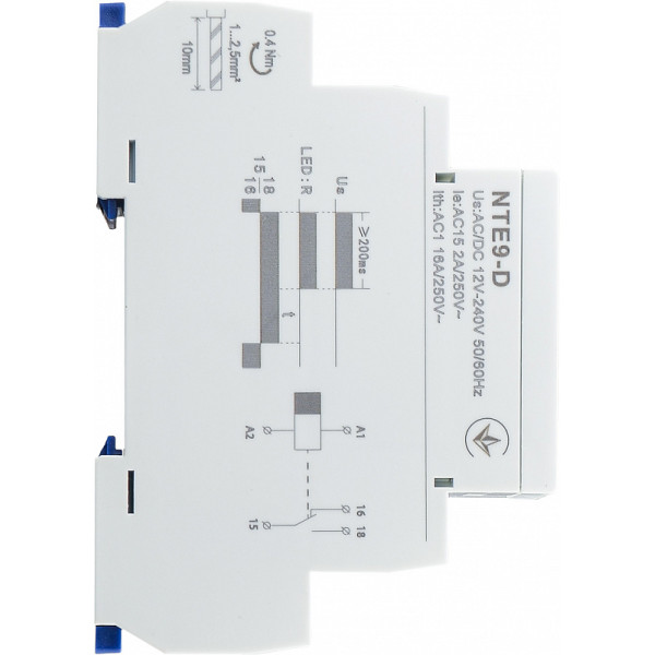 Реле часу затримки вимкнення без джерела живлення Аско-Укрем NTE9-D (A0010240009) - фото №3
