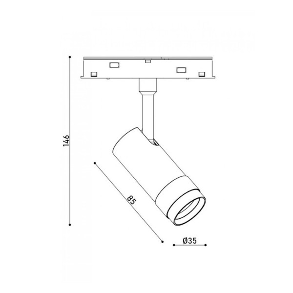 Магнітний трековий світильник Kloodi KDMG-ZOOM35 7W 3K BK LED 560Lm IP20 - фото №3
